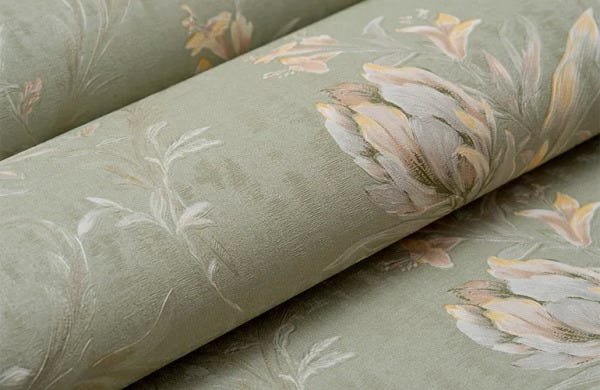 Papel de Parede Floral Pincelado - PP382-1 Rolo de 1m2 - 4