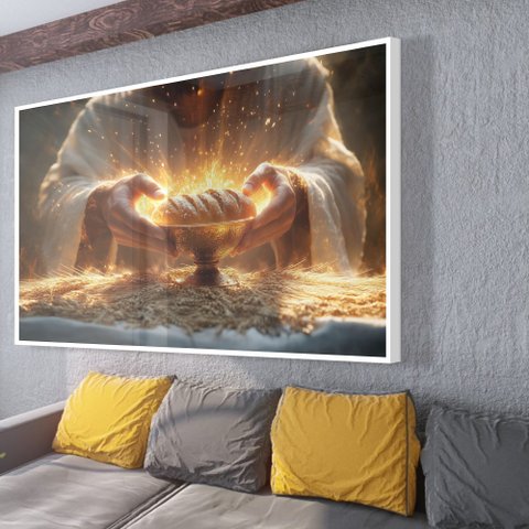 Quadro Decorativo Jesus Pão Ceia Sala Quarto Casa Escritório