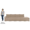 Ver imagem 5 de Sofá Ilha Modular com Puff para Sala Living 432cm Georgia K04 Veludo Bege - Mpozenato