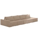 Ver imagem 1 de Sofá Ilha Modular com Puff para Sala Living 432cm Georgia K04 Veludo Bege - Mpozenato