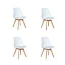 Ver imagem 1 de Kit 4 Cadeiras Eames Leda Base Madeira sem Braço Branco