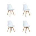 Ver imagem 1 de Kit 4 Cadeiras Eames Leda Base Madeira sem Braço Branco
