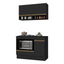 Ver imagem 2 de Armário Cozinha Modulada Compacta 105cm com Balcão para Cooktop e Rodapé Veneza Multimóveis
