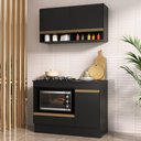 Ver imagem 1 de Armário Cozinha Modulada Compacta 105cm com Balcão para Cooktop e Rodapé Veneza Multimóveis