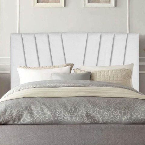 Cabeceira Estofada Bélgica 195cm King Size para Cama Colchão Box Quarto Corino Branco - Aurora