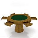Ver imagem 2 de Conjunto Mesa de Jogos Carteado Bellagio Tampo Reversível Verde e 6 Cadeiras Madeira Poker Base Cone