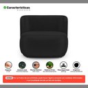 Ver imagem 3 de Namoradeira com Puff Orgânico Molly 02 Lugares Veludo Preto - Desk Design