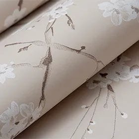 Papel de Parede Floral Metalizado - PP403 Rolo de 1m2 - 9