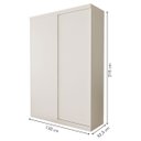 Ver imagem 3 de Guarda-roupa Solteiro 2 Porta de Correr Kiara - Branco