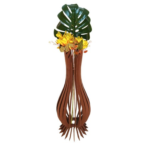 Vaso de Chão Decorativo Grande Ana Maria Mdf:marrom/90x28cm