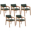 Ver imagem 1 de Kit 05 Cadeiras para Sala de Jantar Estar Living Giorgia B04 Linho Verde Musgo - Lyam Decor