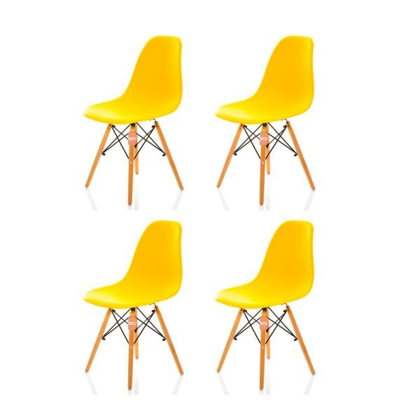 Kit 4 Cadeiras Charles Eames Eiffel Dsw Amarela