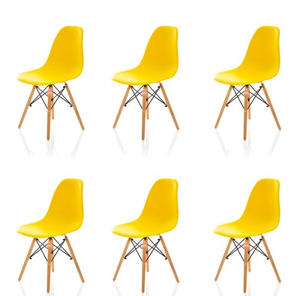 Kit 6 Cadeiras Charles Eames Eiffel Dsw Amarela - 2