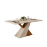 Conjunto Mesa de Jantar Vega Tampo em Vidro 180x90cm com 06 Cadeiras Julia Freijó/Off White/Veludo L - 2