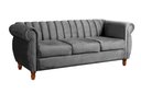 Ver imagem 3 de Sofá Realeza 3 Lugares Cor:Suede Cinza 220