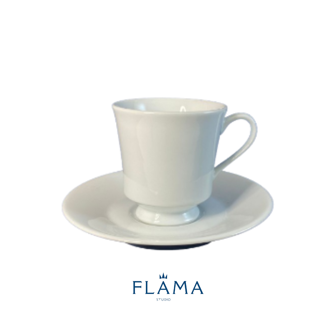 Kit Xícara de Chá com Pires Itamaraty Porcelana Branca – 6 Peças - 2