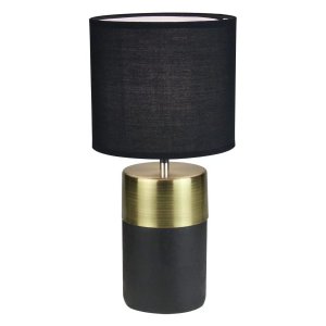 Luminária de Mesa Abajur Concreto Preto/Dourado 1E27 37cm Quality