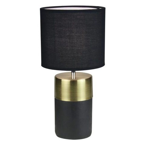 Luminária de Mesa Abajur Concreto Preto/Dourado 1E27 37cm Quality