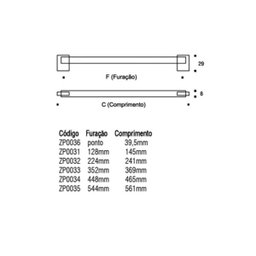 PUXADOR TECNO 352mm INOX ESCOVADO E CROMO ESCOVADO - 2