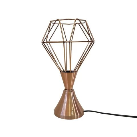 Luminária de Mesa Abajur Diamante Cobre 32x16cm 30061