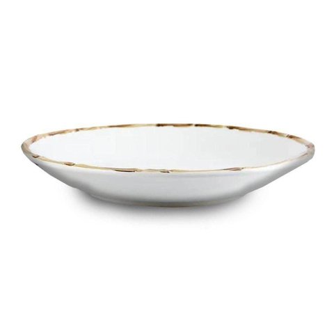 Jogo 6 Pratos Fundos Borda de Bambu 24cm 1ª Linha Scalla