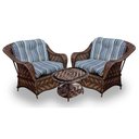 Ver imagem 1 de Conjunto de Poltronas Fibra Sintética Nairóbi - 2 Poltronas + 1 Mesa Centro - Tecido Alanta