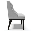 Ver imagem 6 de Cadeira Decorativa Sala de Jantar Base Fixa de Madeira Firenze Linho Cinza/Preto G19 - Gran Belo