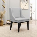 Ver imagem 2 de Cadeira Decorativa Sala de Jantar Base Fixa de Madeira Firenze Linho Cinza/Preto G19 - Gran Belo