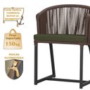 Ver imagem 4 de Mesa com 4 Cadeiras de Jantar Roma 100cm e Noronha em Aluminío Preto Corda Nautica Estofado 13 Trama