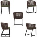 Ver imagem 5 de Mesa com 4 Cadeiras de Jantar Roma 100cm e Noronha em Aluminío Preto Corda Nautica Estofado 13 Trama