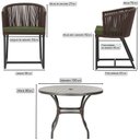 Ver imagem 2 de Mesa com 4 Cadeiras de Jantar Roma 100cm e Noronha em Aluminío Preto Corda Nautica Estofado 13 Trama