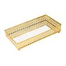 Bandeja Retangular Decorativa Espelhada Dourada 24x12,5CM 09616 Mart - 1