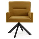 Ver imagem 2 de Kit 2 Poltronas Decorativas Giratórias Base Eiffel Mostarda Angel B-260 Veludo Mostarda - Domi