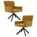 Ver imagem 1 de Kit 2 Poltronas Decorativas Giratórias Base Eiffel Mostarda Angel B-260 Veludo Mostarda - Domi