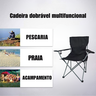 Cadeira Dobrável Camping Confort 120kg Porta-copos Preta Lu0098_pr - 7
