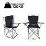 Cadeira Dobrável Camping Confort 120kg Porta-copos Preta Lu0098_pr - 6