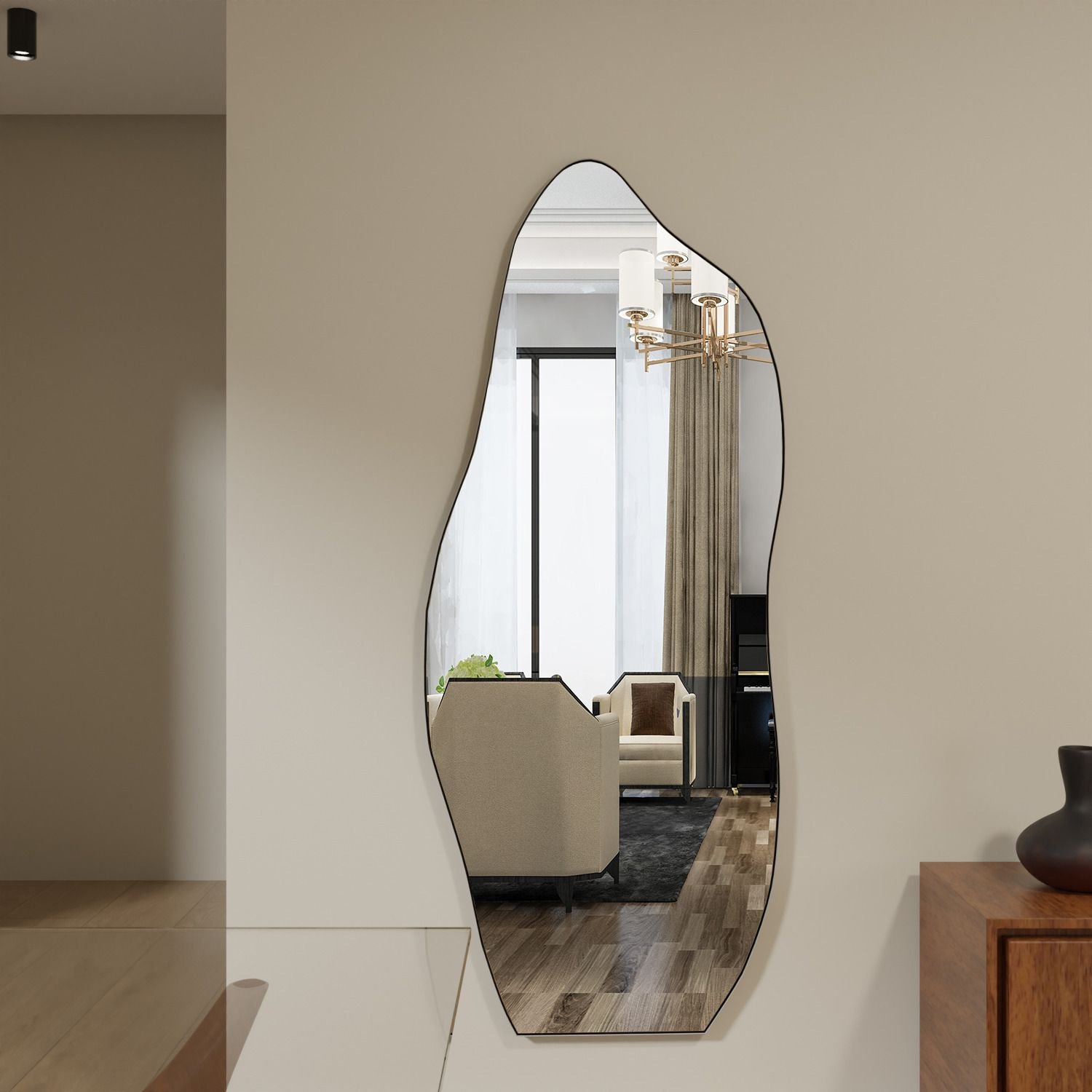 Espelho Grande Corpo Inteiro 170x70 Orgânico Luxo Decoração Quarto Sala - 3