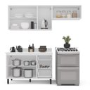 Ver imagem 5 de Armário de Cozinha Modulada Completa 3 Peças 310cm com Tampo 100% Mdf Amara Politorno Móveis