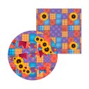 Ver imagem 1 de Kit Sousplat + Guardanapo Patchwork Girassol - 12 Peças - sem Base