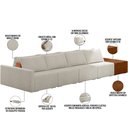 Ver imagem 4 de Sofá Ilha Modular para Sala 392cm com Puff Dublin K01 Bouclê Creme Sintético Caramelo - Lyam Decor