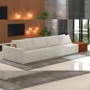 Ver imagem 2 de Sofá Ilha Modular para Sala 392cm com Puff Dublin K01 Bouclê Creme Sintético Caramelo - Lyam Decor