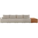 Ver imagem 3 de Sofá Ilha Modular para Sala 392cm com Puff Dublin K01 Bouclê Creme Sintético Caramelo - Lyam Decor