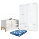 Ver imagem 1 de Conjunto Quarto Infantil Fantasia 4 Portas 4 Gavetas MDF Branco Qmovi