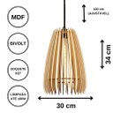 Ver imagem 3 de Luminária Teto tipo Pendente COMETA MDF - Completa - Cor: Marrom