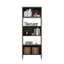 Ver imagem 3 de Livreiro com Nicho - Carvalho Toque Rústico/preto Fosco