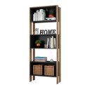 Ver imagem 2 de Livreiro com Nicho - Carvalho Toque Rústico/preto Fosco