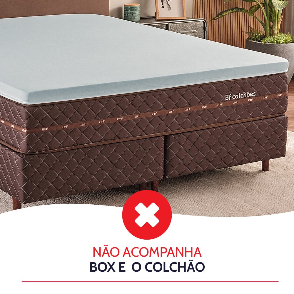 Pillow Top Queen de Espuma Viscoelástica Nasa Gel Sense com Capa Percal 158x198cm - Bf Colchões - 8