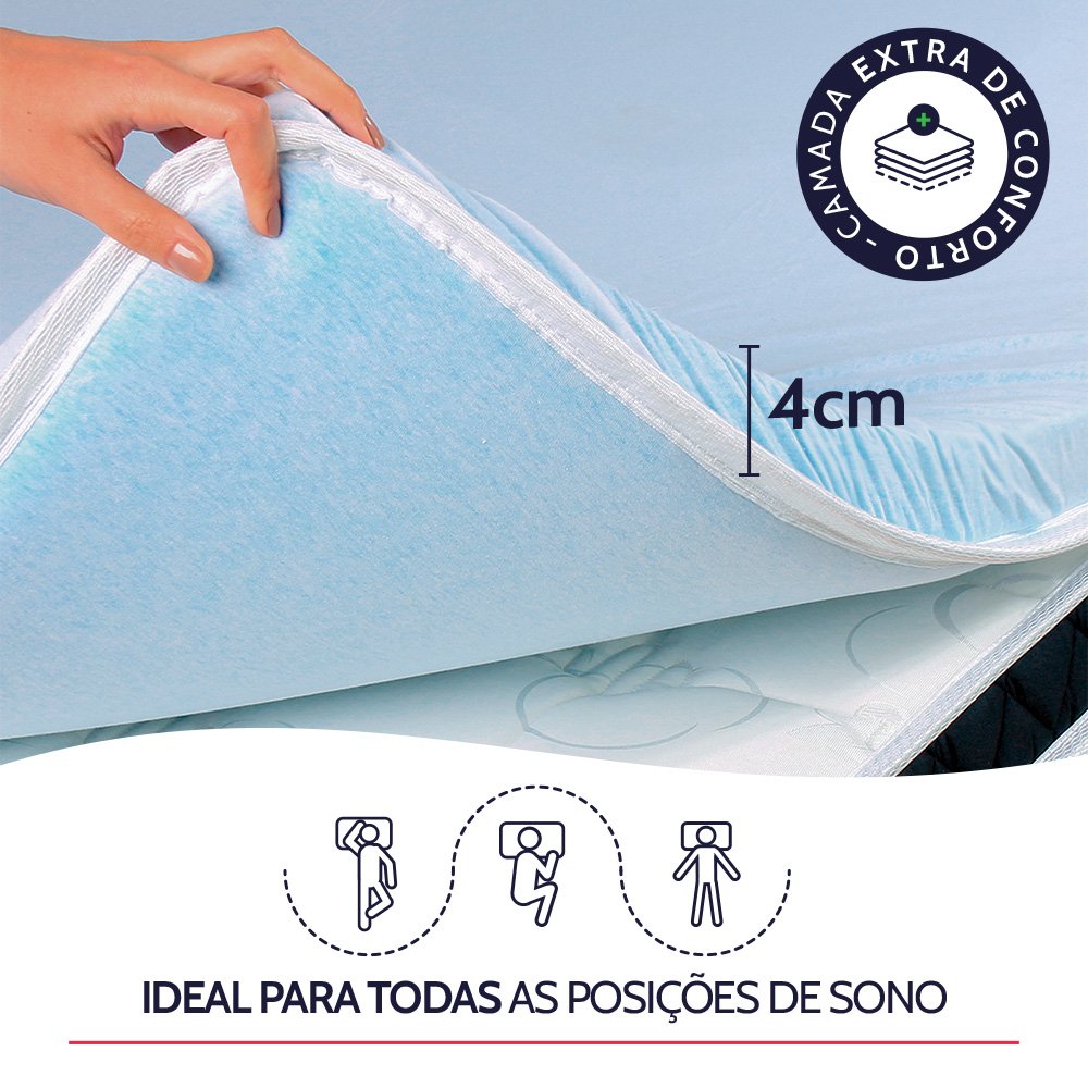 Pillow Top Queen de Espuma Viscoelástica Nasa Gel Sense com Capa Percal 158x198cm - Bf Colchões - 5