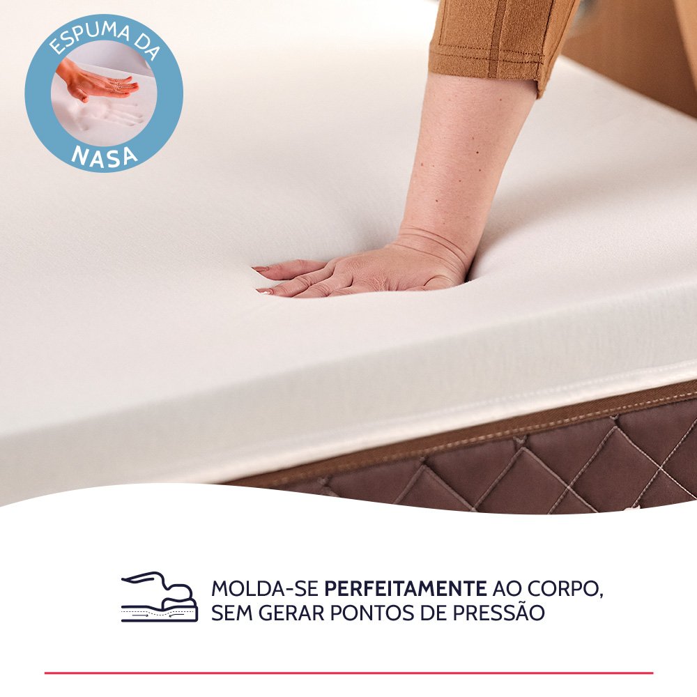 Pillow Top Queen de Espuma Viscoelástica Nasa Gel Sense com Capa Percal 158x198cm - Bf Colchões - 4