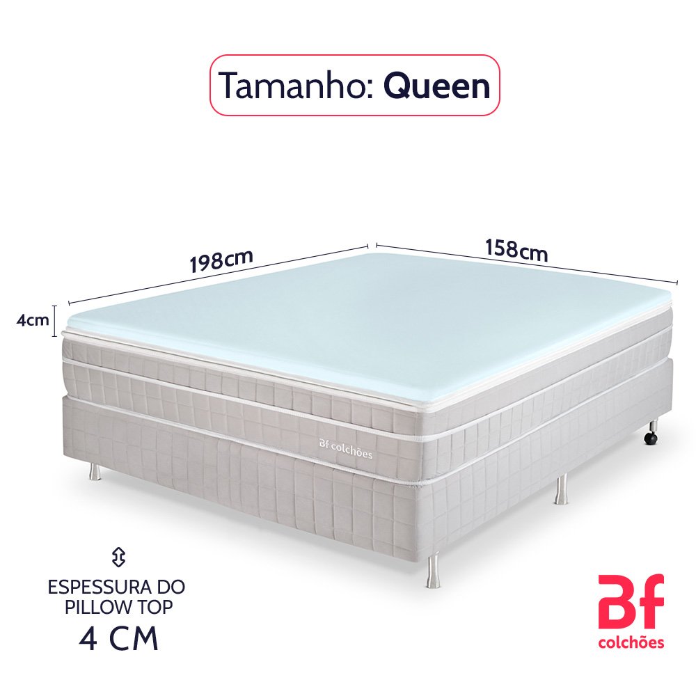 Pillow Top Queen de Espuma Viscoelástica Nasa Gel Sense com Capa Percal 158x198cm - Bf Colchões - 3